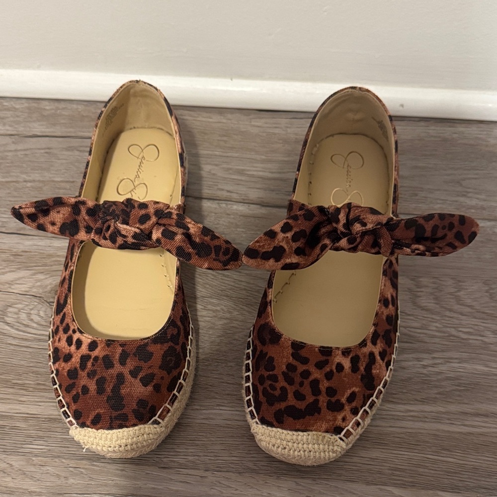 Jessica Simpson Brown Leopard Espadrilles
